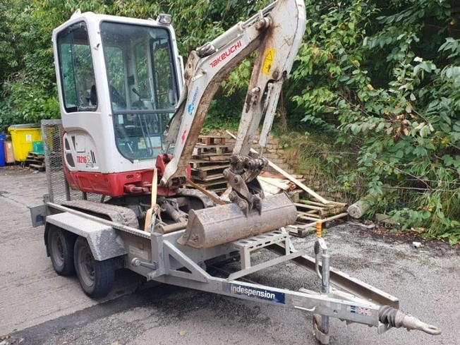 JPS Chartered Surveyors - Takeuchi TB216 Mini Excavator with Indespension Plant Trailer Auction - Auction Image 1