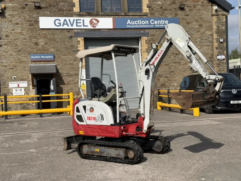 Gavel Auctioneers Ltd - Unreserved Online Auction - 2021 Takeuchi TB216 Compact Excavator, 2026 Indespension AD2000 Plant Trailer, 2025 Arrowhead R40 Breaker at Auction - Auction Image 1