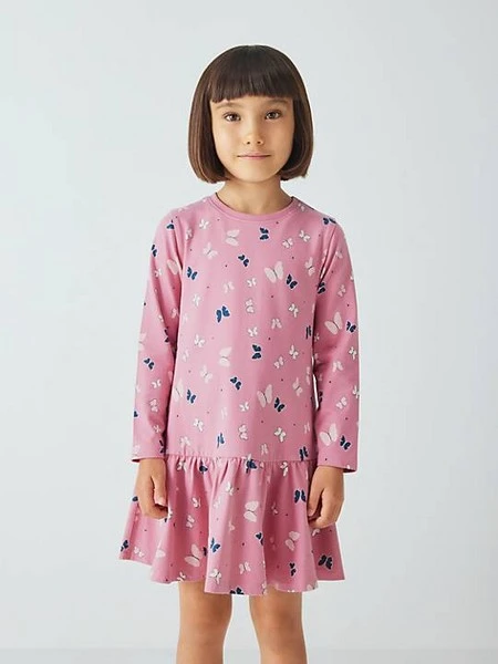 John Lewis Kids' Cotton Ruffle Collar Ditsy Floral Pyjamas, Multi